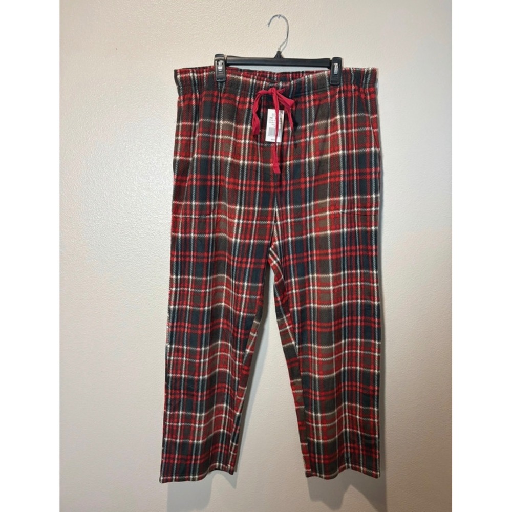 Cuddl Duds Mens Red Plaid Fleece Pajama Pants XXL NWT CD8628098